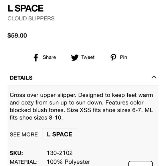 Anthropologie L*Space cloud slippers NWT size 8 size 9 size 10 - Picture 5 of 5